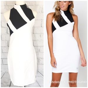 black and white adidas dress